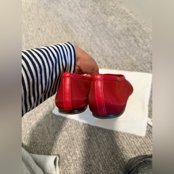 Massimo Dutti Red Mesh Ballet Flats - Picture 9 of 10